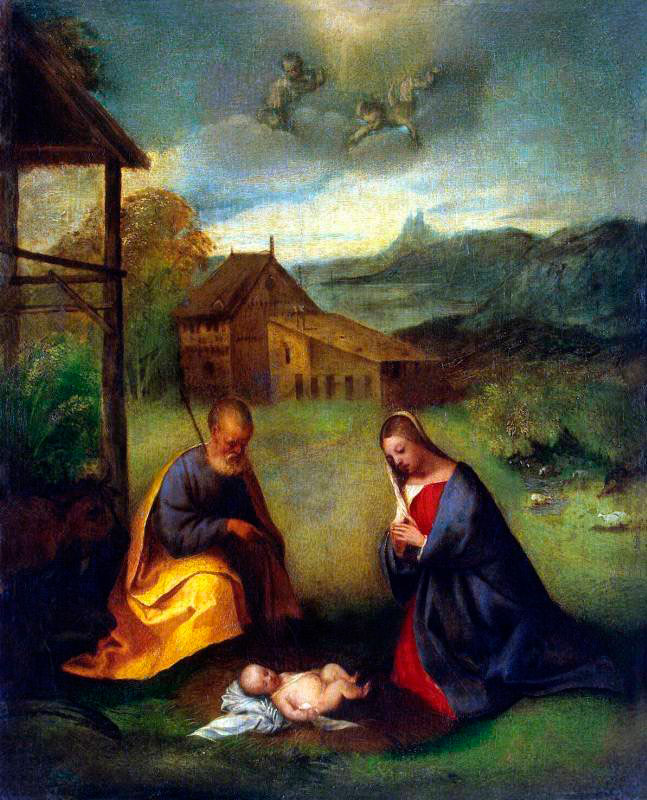 Поклонение младенцу, 1506г. Джорджоне (1477/1478-1510 гг.).